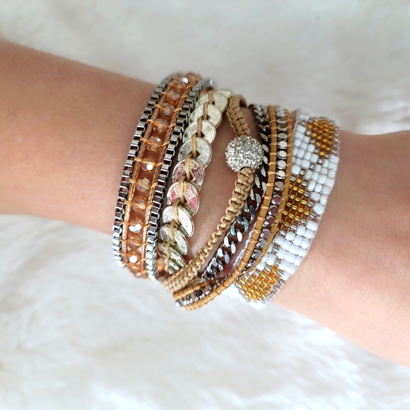 Victoria Emerson Jewelry - Victoria Emerson Attica Bracelet Gold and White Magnet Closure